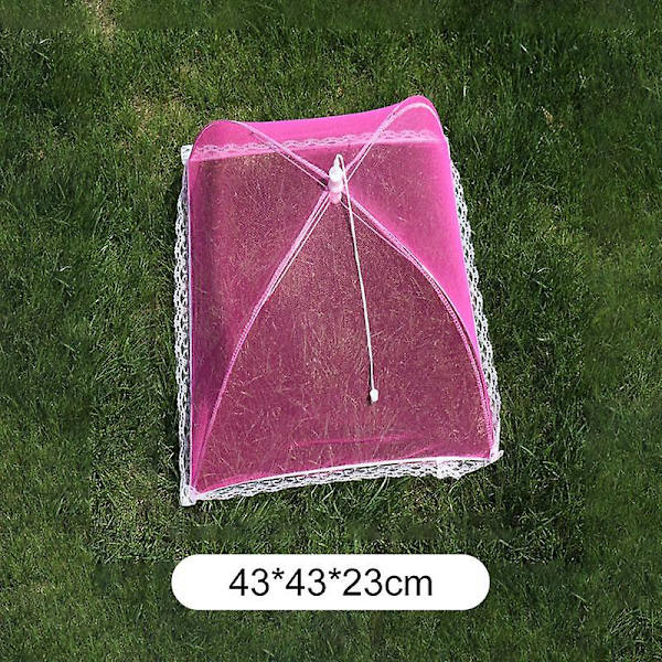 Foldbar mad net dække flyve anti myg pop-up mad dække paraply måltid grøntsager frugt åndbar dække køkken tilbehør rose red