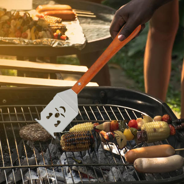 Tyuhe 5-i-1 rustfrit grillspatel i rustfrit stål - robust grillværktøj - korrosionsbestandig metalskabel - grillværktøj