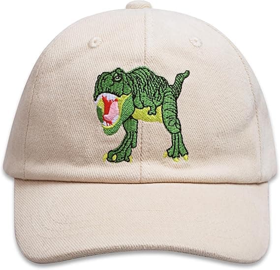 Broderte baseballcaps for småbarn, justerbare gutter jenter dinosaur trucker cap barn strand solhatter