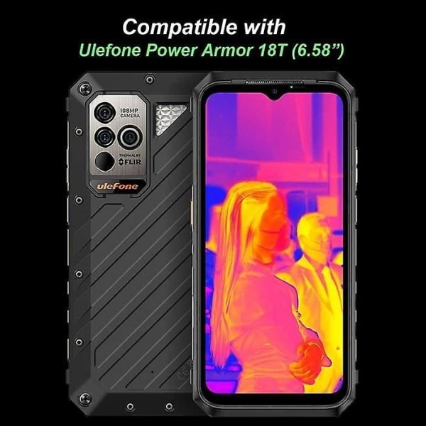 Härdat glas kompatibelt med Ulefone Power Armor 18T 6,58" 2X skärmskyddsfilm Transparent G