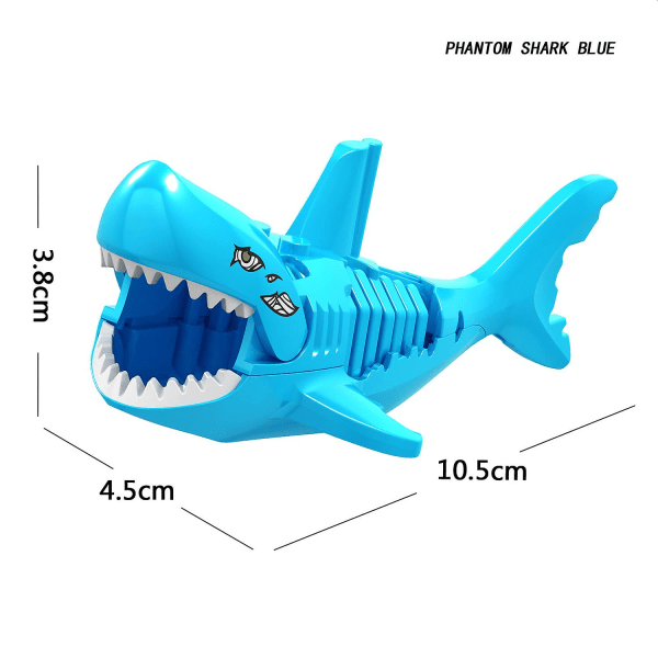 6 stk Ghost Shark byggeklosser actionfigur barnas leketøy gave Blue