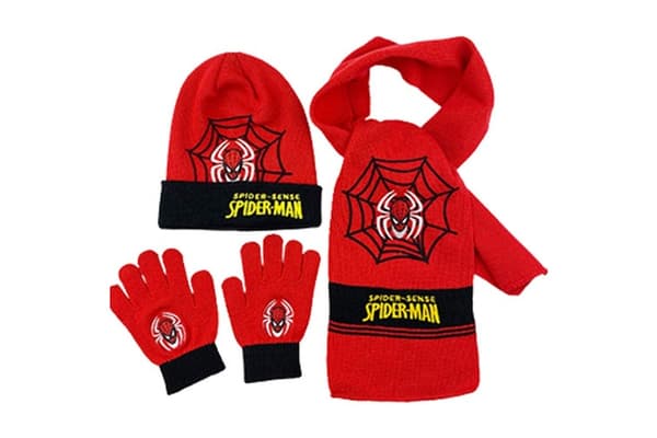 Barn Gutter Jenter Spider-Man Vinter Varm Lue Skjerf Hansker Sett