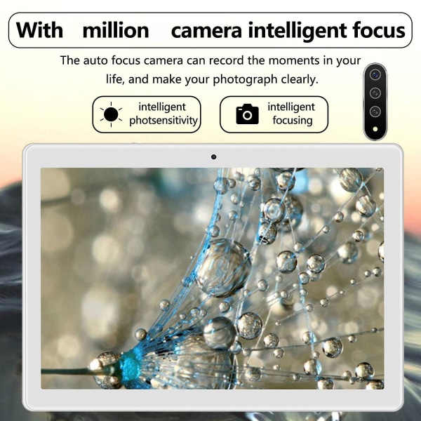 Uppgraderad 10,1-tums pekdator 2+16g 10-kärnig Android Ultratunn högupplöst skärm Inlärningsspel Video Office Tablet stöder Sim Communicatio Golden EU