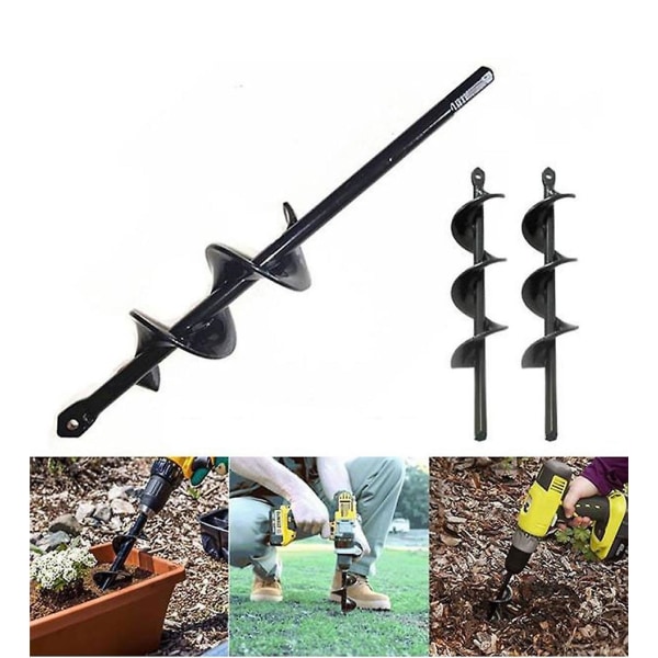9 størrelser hagebor drill bit verktøy spiral hullgraver bakkebor jordbor 4CMx22CM