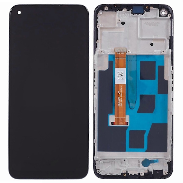 OnePlus Nord CE 2 Lite 5G:lle Luokan B LCD-näyttö ja digitoija-kokoonpano + kehys (ilman logoa)