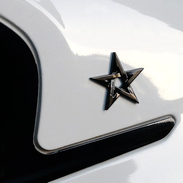 Bil Pentagram Bil-logo Bil-klistermærke Metal-ridse-mærkat Maskindæksel-klistermærke Kropsmærkat Bilinteriør-dekoration