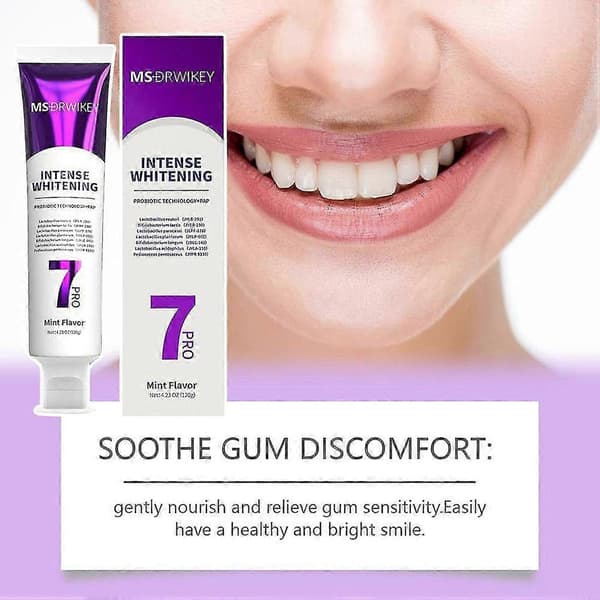 7-Pro Intensive Toothpaste, 7PRO Intense Whitening Toothpaste with 7 Probiotics, Stain Removal & Fresh Breath ORALHOE 2pcs