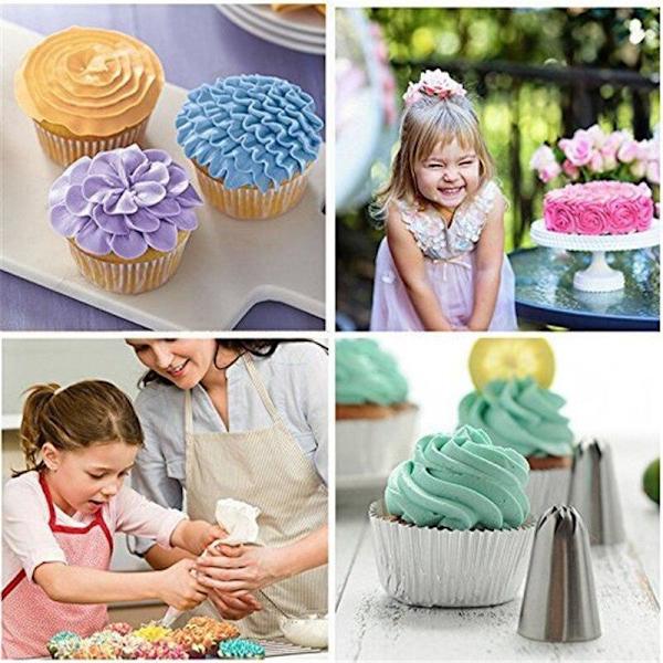 Tyllset - 27st Spritstyllar, spritspåse & koppling - Cake tool blue