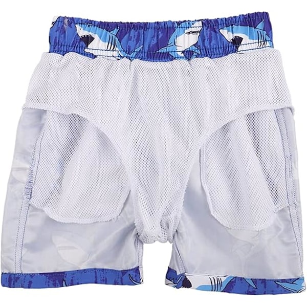 Barn Badshorts Pojkar Casual Boardshorts Barn Elastisk Midja Strand Simbyxor 2T Blue Shark