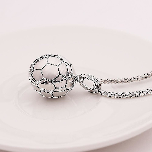 Sølv Vintage Antiqued Og Fotball 22in Anheng Halskjede Sjarmarm Lenke Med Sikker Hummerlås