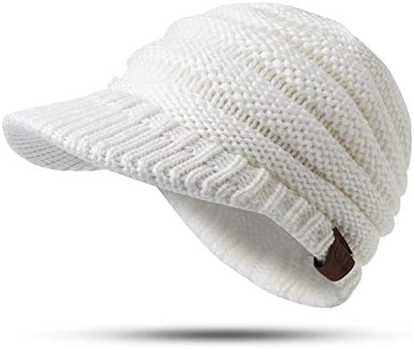 Varm vintermössa med hästsvansöppning white