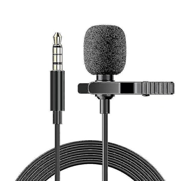Pc-mikrofon 3,5 mm jackljud 1,5 m minilavaliermikrofon intervju omnidirektionell kondensator