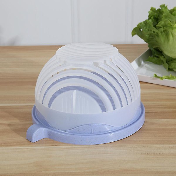 Salad Cutter Bowl Cuts Fruit Vegetable Chopper Salad Slicer Maker, Make In 60 Seconds, Kitchen Tools Blue