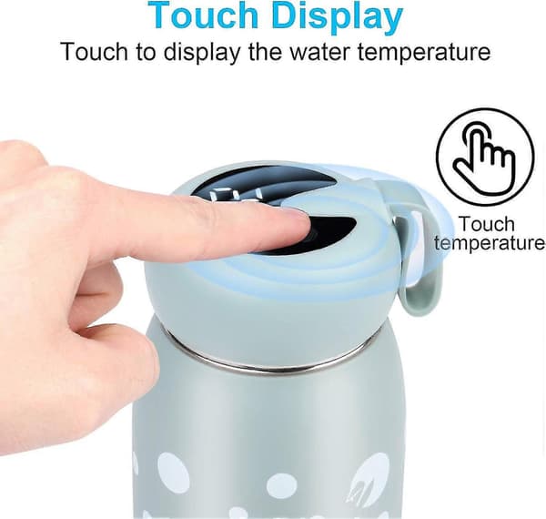 Børnevandflaske Smart Termokop 320ml Rustfrit Stål Termokande (Blå)