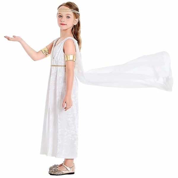 Född vackert barn Barn atensk grekisk gudinna Kostym Toga klänning för flickor 4-6 år 8-10 år 10-12 år L (10-12T)