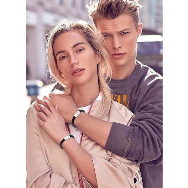 Läderarmband för män med initialer, presenter till män, pappa, pojkvän, flätat läderarmband