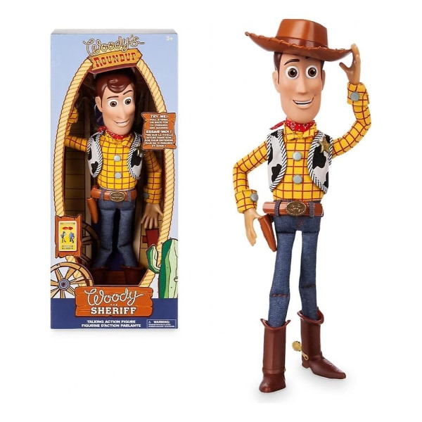 Szsh Store Official Woody Interactive Talking Action Figur från Toy Story 4, 15 tum, innehåller 10+ engelska fraser, interagerar med andra figurer