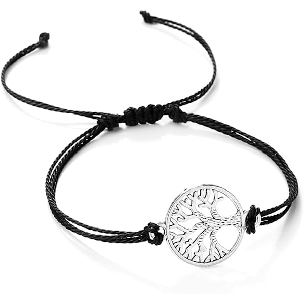 Livets träd Charm Armband Handgjorda Kvinnor Män Flätad Rep Justerbar Par Vänskap Smycken Present