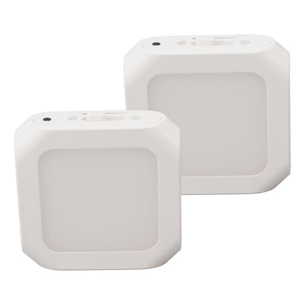 2 Pcs Motion Sensor LED Night Light Plug in Dimmable Nightlight with Auto Dusk Sensor 110-220V Warm Lighting EU Plug