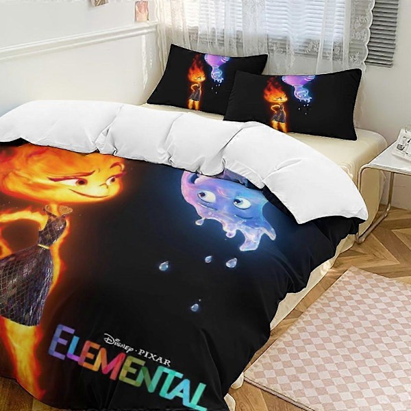 x118 Elemental 3-delars Sängklädesset Varmt och Bekvämt Mjukt Påslakanset med 1 Påslakan och 2 Örngott för Sovrum b118 200x200cm 78x78in