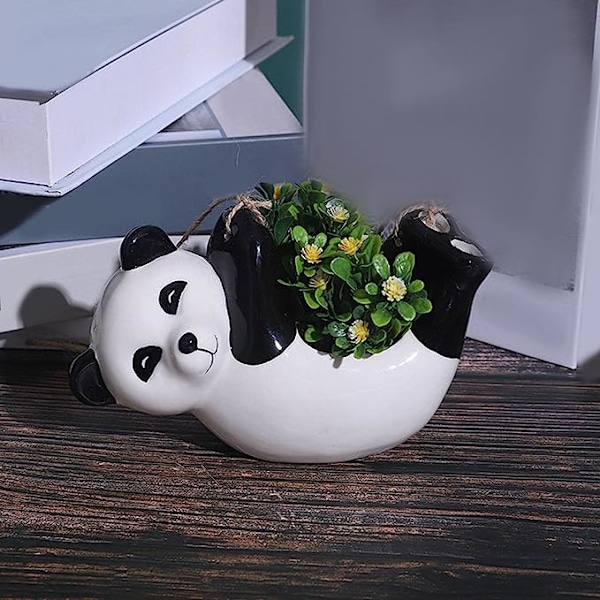 Bedårende keramisk panda hængende er til indendørs have skrivebordskontorindretning