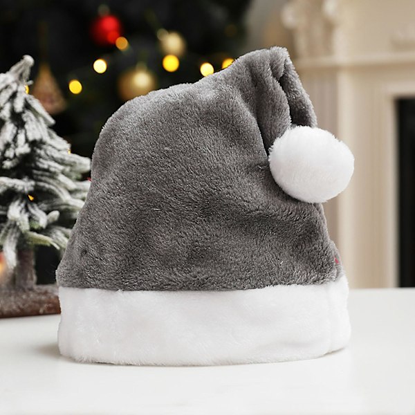 Plush Julhatt Mjuk Bekväm Levande Färg Julhatt Festival Dekoration Black