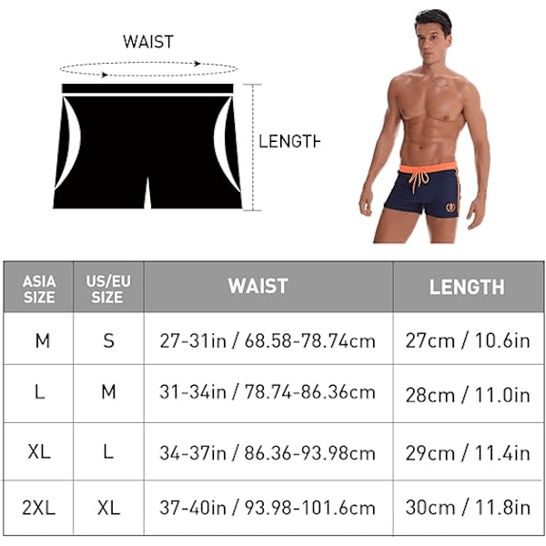 Herre Svømmebukser Shorts Sport Bokser Badetøy Boksere Undertøy Snøring Sommer Strand Board Shorts Elastisk Badedrakt Bunn XL Orange