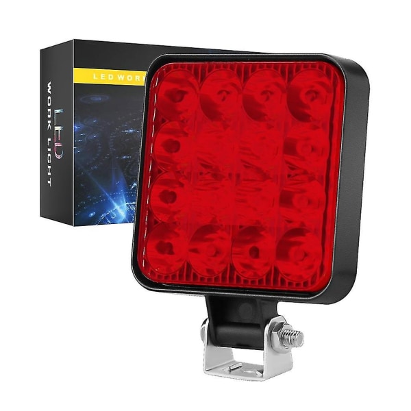 Arbejdslys 48w LED Forlygte Flood Spot Lampe Vandtæt Til Off-road Truck Båd Red