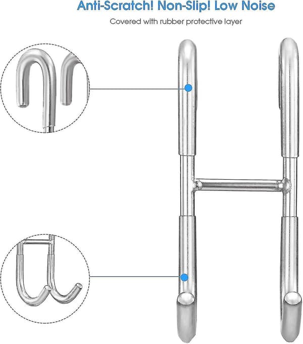 Duschdörrkrokar 2-pack, badrum duschhanddukskrokar över dörren, över duschdörrkrokar