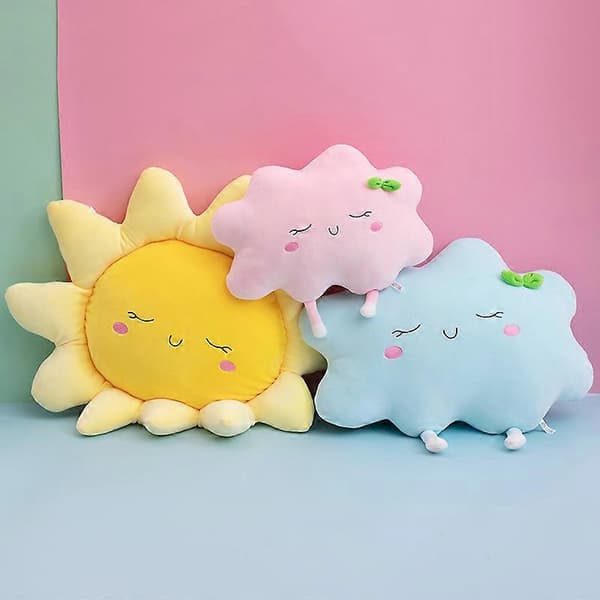 Cartoon Pillow Sun Cloud Pillow Soft Car Pillow Stuffed Plush Toy Creative Home Decor Blue Cloud M Blue Cloud Blue Cloud M