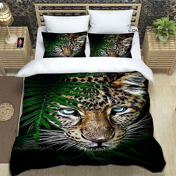 v908 Sängkläder leopardtryckta Bäddset utsökta sängtillbehör set påslakan säng täcke set bäddset lyxig födelsedagspresent 3-delars Sängkläder 240x260cm 94x102in