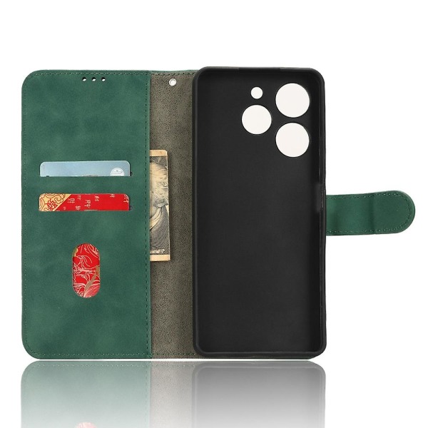 Skin-touch läder folio fodral plånbok stativ magnetiskt skyddande telefonfodral för Tecno Spark 10 Pro Green Transsion Tecno Spark 10 Pro