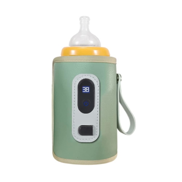 Baby , Bärbar Flaskvärmare, USB resemugg Cover Termostatiskt cover Handhållen värmare Green