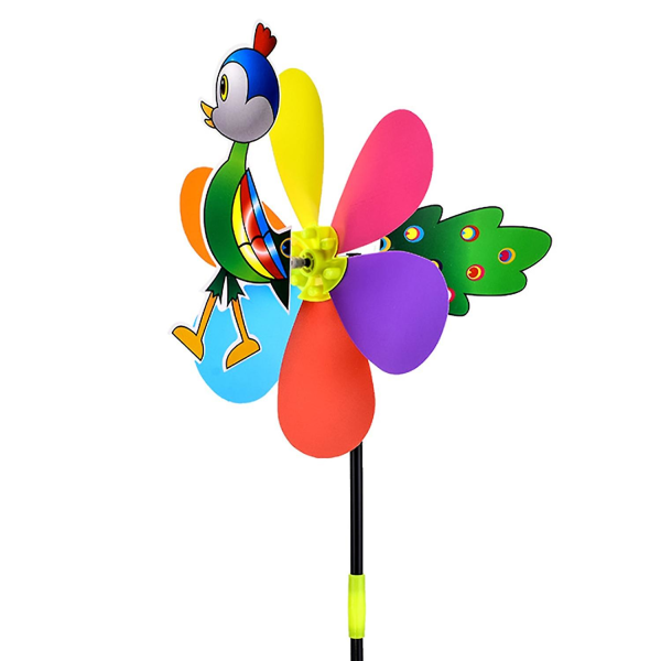 Söt vindkvarnsleksak i PVC för barn, DIY-vindsnurra för presenter, BoSaiD Peacock