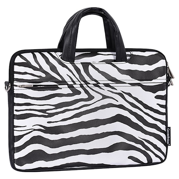 CANVASARTISAN G33-C23 14\" Bærbar Zebra Mønster Skulderveske Notebook Datamaskinveske Erme