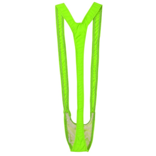 Fluorescerende Mankini - Menn Elastisk Badetøy Green One Size