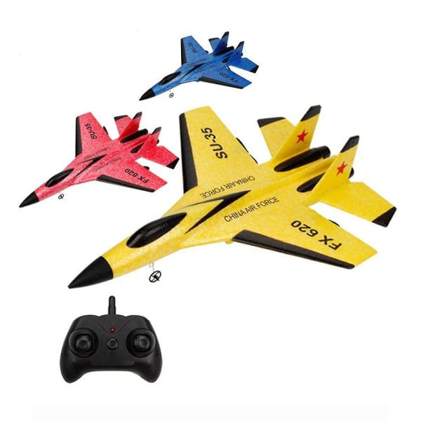 Su 35 Avion Rc Remote Control Airplane Controller Su-35 Fighter Model Plane Kids Yellow