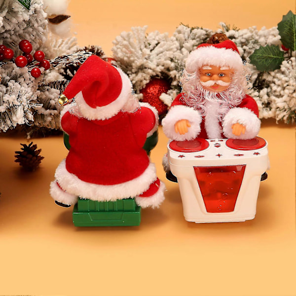 Animerade Jultomten Leksak Med Trumma Musikfunktion Ornament Musik Jultomten Dock Animerade Jul Leksaker White