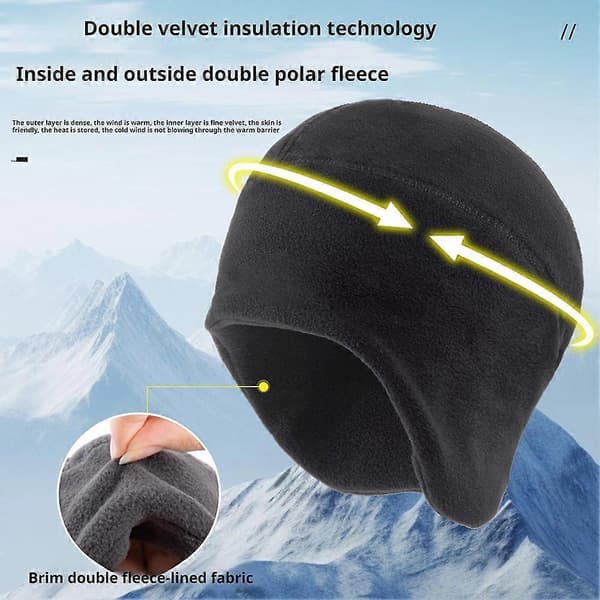 Vinter Termisk Mössa Vindtät Hatt För Kallt Väder Cykling Löpning☃☃ S7Q6 Blue One size