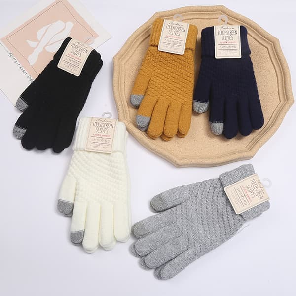 Damhandskar för höst och vinter - vindtäta, köldtåliga, varma handskar med pekskärmsfunktion kaffe Polyester