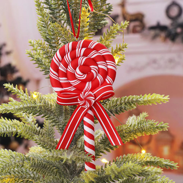 Lollipop Candy Cane Hængende Dekorationer Juletræ Ornamenter ABCD 4pcs