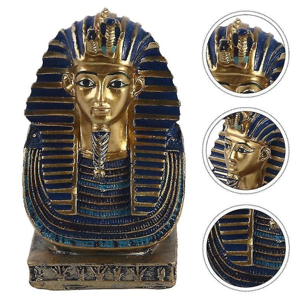 Egyptian Pharaoh Statue King Figurine Bust Sculpturekhufudecoration Figurines Decor Resin Desktop Ornament Collectiblenefertiti(best)