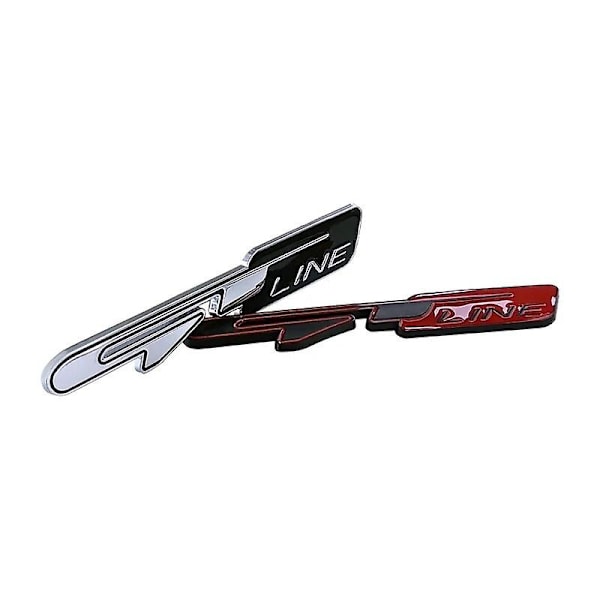 3D Metal Gt Line -logolla varustettu auton lokasuojan ja takaluukun tarra Peugeot 5008 308 3008 108 208 508 2008 Gt Line -embleemalle Black Red