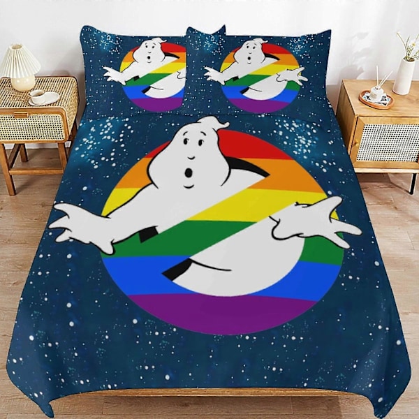 x310 Haamujengi Pussilakanasetti Mikrokuitu Vuodevaatesetti 3D-painettu Kevyt 3-osainen Peittosetti, 1 Pussilakana ja 2 Tyynyliinaa Lapsille Pojille 135x200cm 53x78in