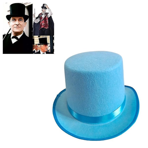 Vintage Derby Hat Magiker Kostyme Cosplay Halloween Hat Fest Gentleman Hat Sky Blue