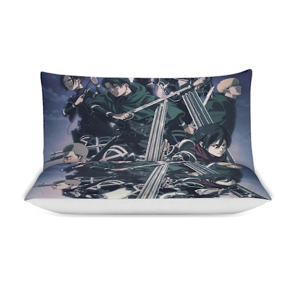 v1329 Attack On Titan Peittosetti Paksu Pehmeä 3 Osainen Vuodevaatesetti Kaikki Vuodenajat Peittopussi 2 Tyynyliinalla Aikuisille Naisille Tytöille Teineille Koti Huone Sisustus 135x200cm 53x78in