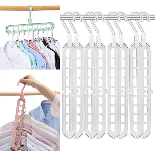 8-pack Multifunctional Space Saving Smart Hangers - 9 Slots - Inn