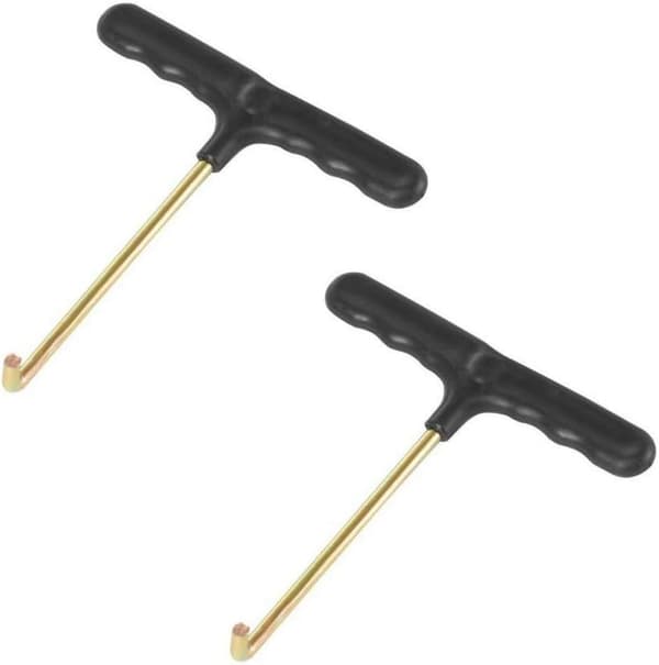 Trampoline Spring Pull Tool, T-Hook with Comfortable Handle for Easy Spring Installation, Durable Steel and Plastic Construction, 2-Pack