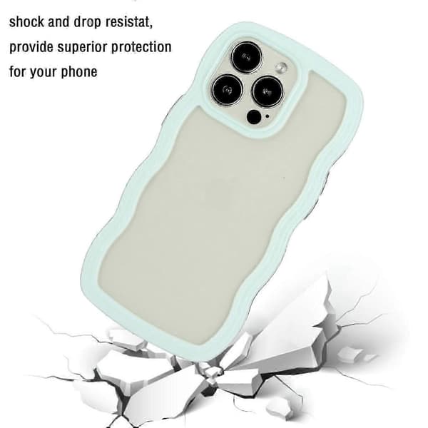 Støtsikkert lilla telefondeksel til iPhone 16 Pro med bølget kantdesign Multicolor Baby Blue