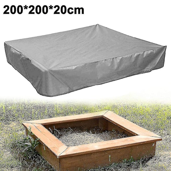 Vedenpitävä hiekkalaatikon kansi, pressu hiekkalaatikon kansi, lelu hiekkalaatikon kansi Grey 200x200x20cm